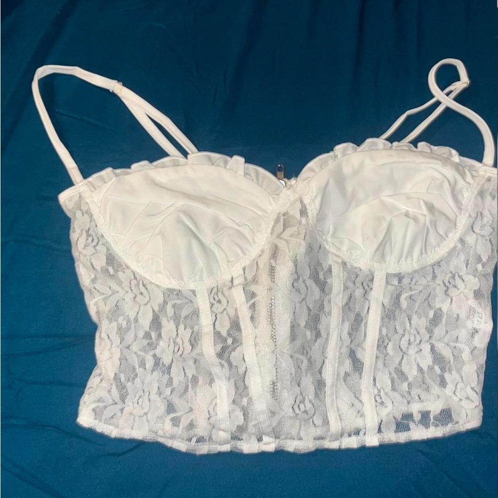 White lace corset top